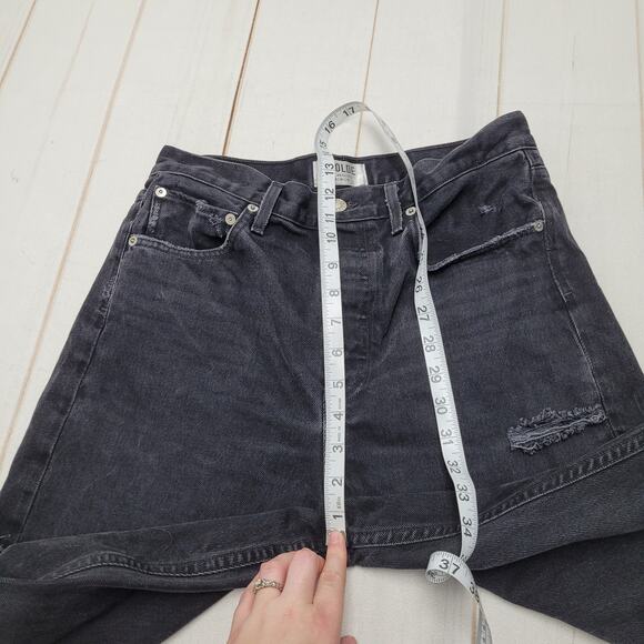 Agolde 90s midrise loose fit black jeans ripped distressed audio - Picture 6 of 12